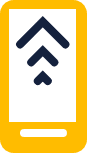 Phone with arrows pointing up